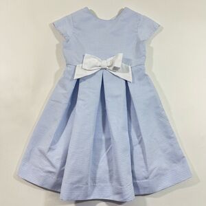 Florence Eiseman A Line Textured Stripe Dress Blue White